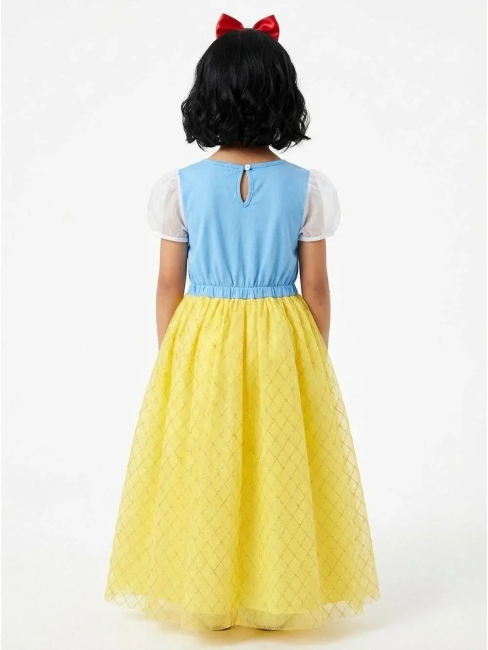 Girls Snow White Inspired Dress, Classic Princess Costume for Kids
